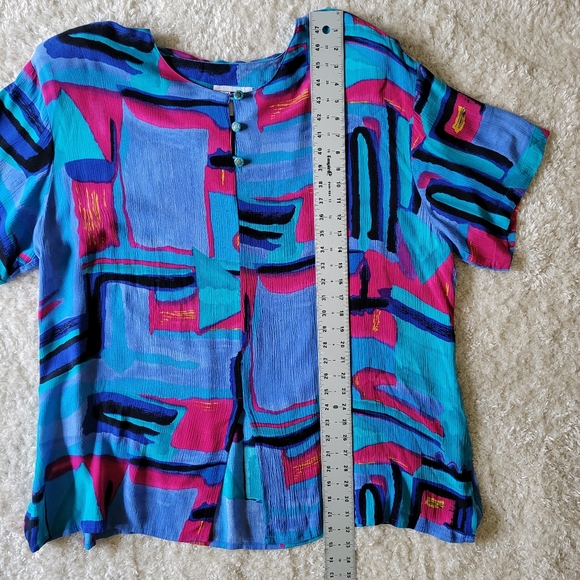 CM Shapes Retro plus size Blouse with shoulder pads size size 2x/3x - Picture 5 of 14